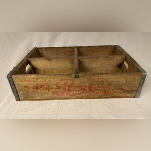 VINTAGE PEPSI COLA WOODEN CRATE DENVER COLORADO 18” x 12” FOR FOUR 6 PACKS 1950s